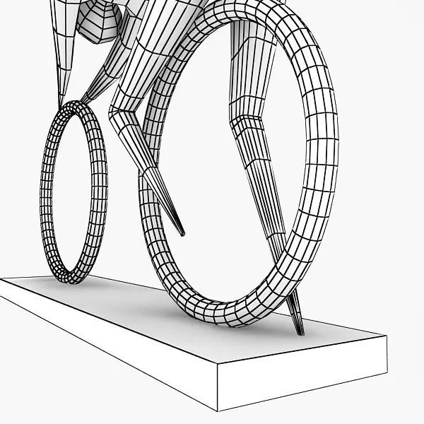 Stone Rider Sculpture Low-poly 3D model_11