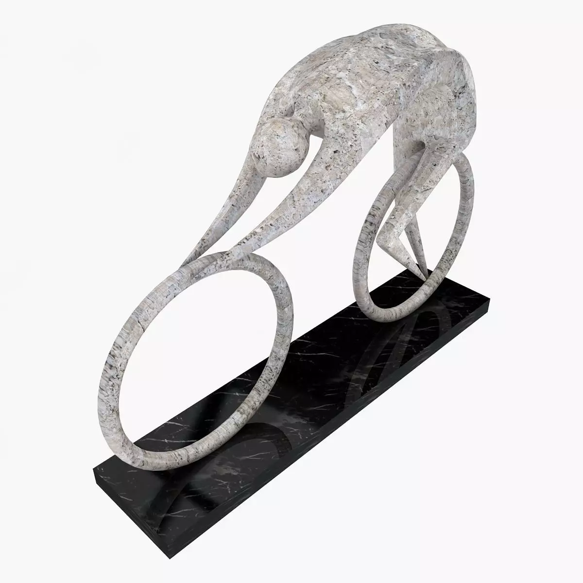 Stone Rider Sculpture Low-poly 3D model_6