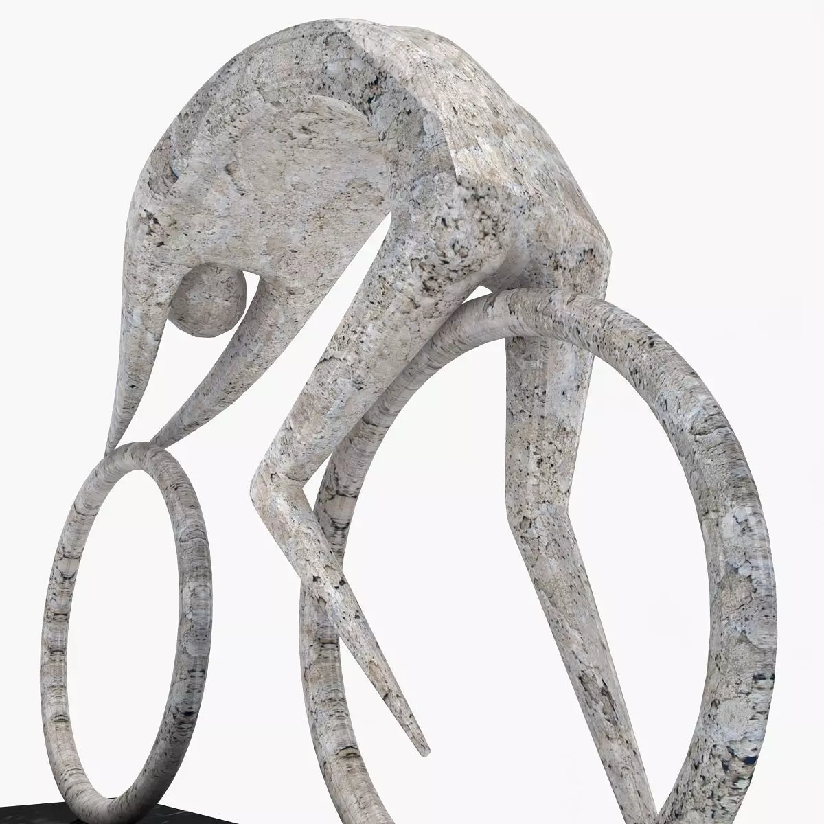 Stone Rider Sculpture Low-poly 3D model_9