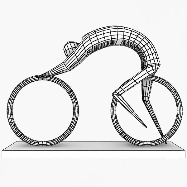 Stone Rider Sculpture Low-poly 3D model_1