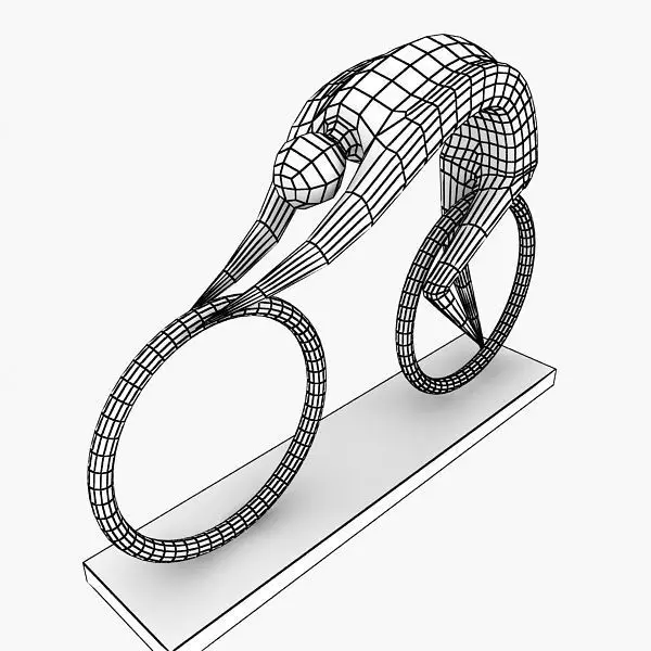 Stone Rider Sculpture Low-poly 3D model_2