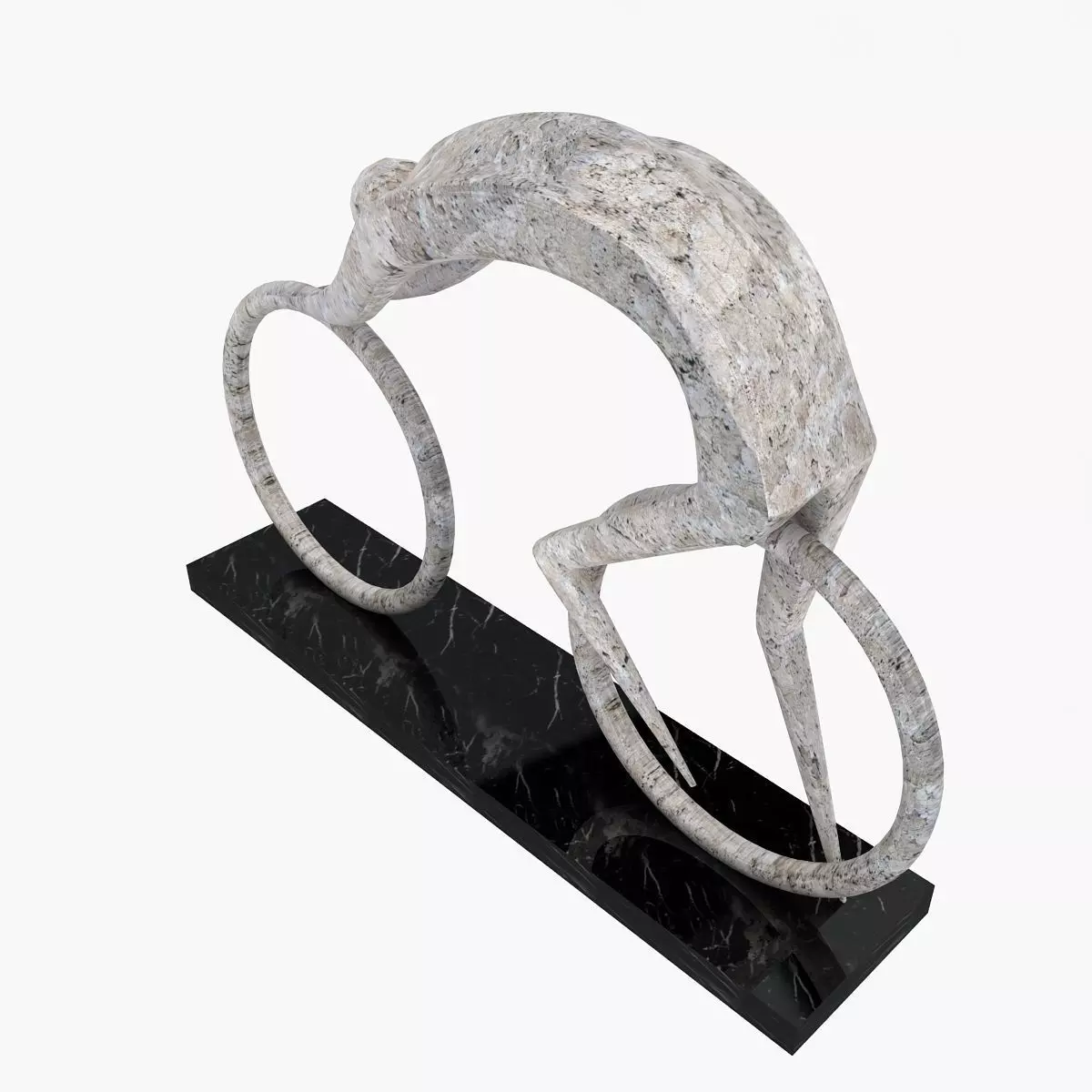 Stone Rider Sculpture Low-poly 3D model_7