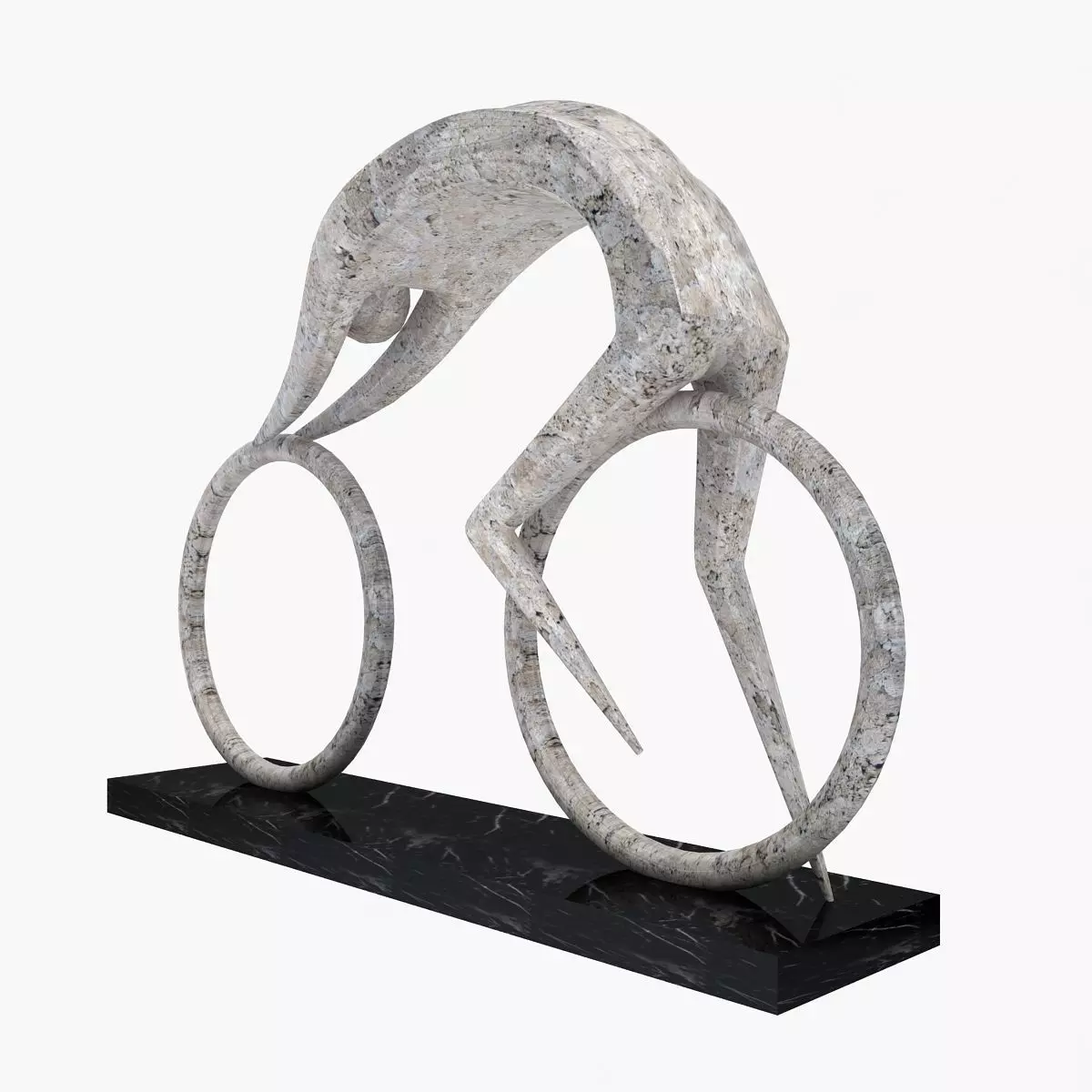 Stone Rider Sculpture Low-poly 3D model_5