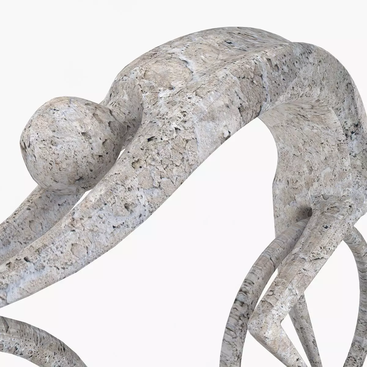 Stone Rider Sculpture Low-poly 3D model_8