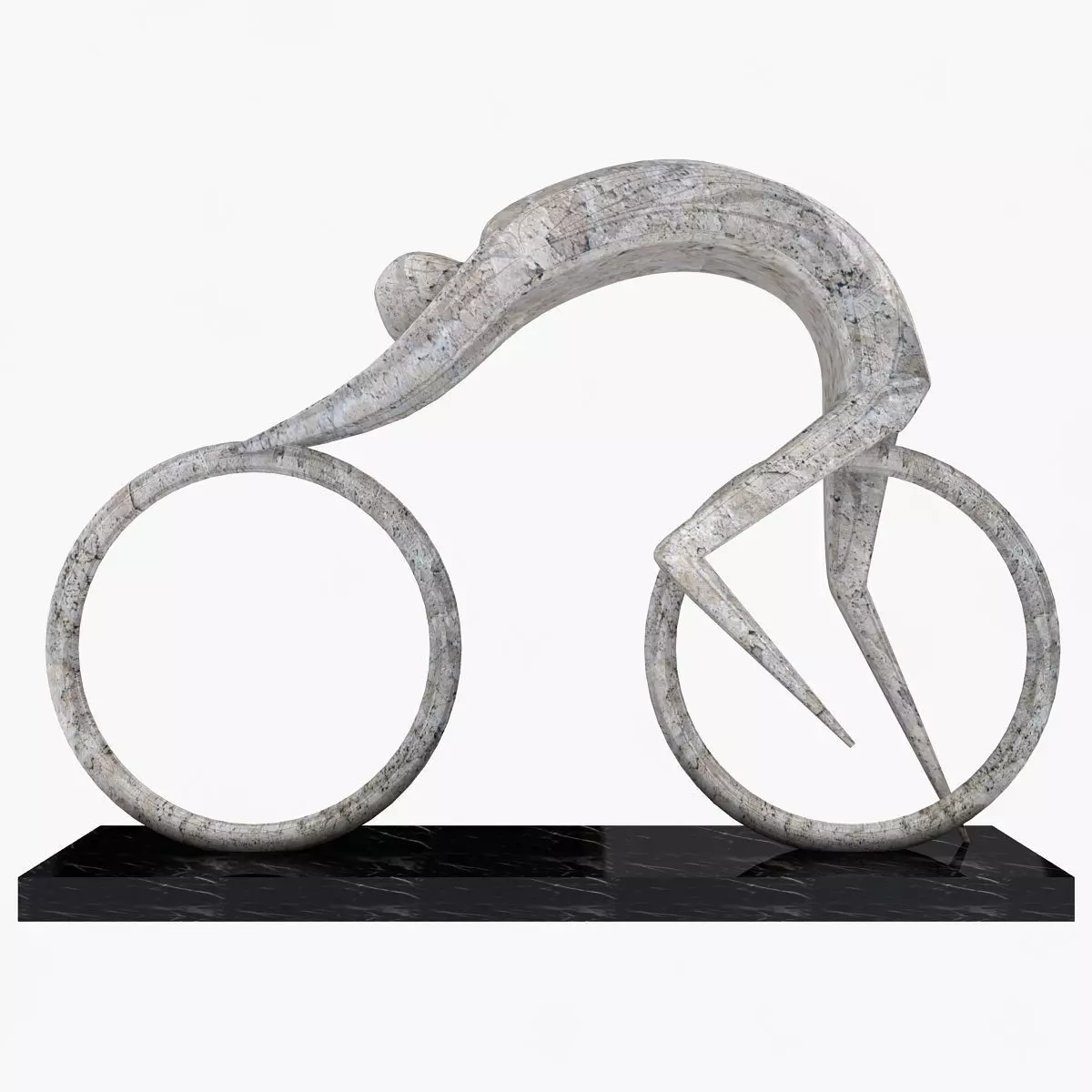 Stone Rider Sculpture Low-poly 3D model_4