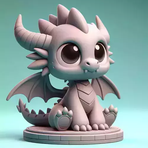 Premium 3D Printable Model Baby Dragon Cartoon  3D print model