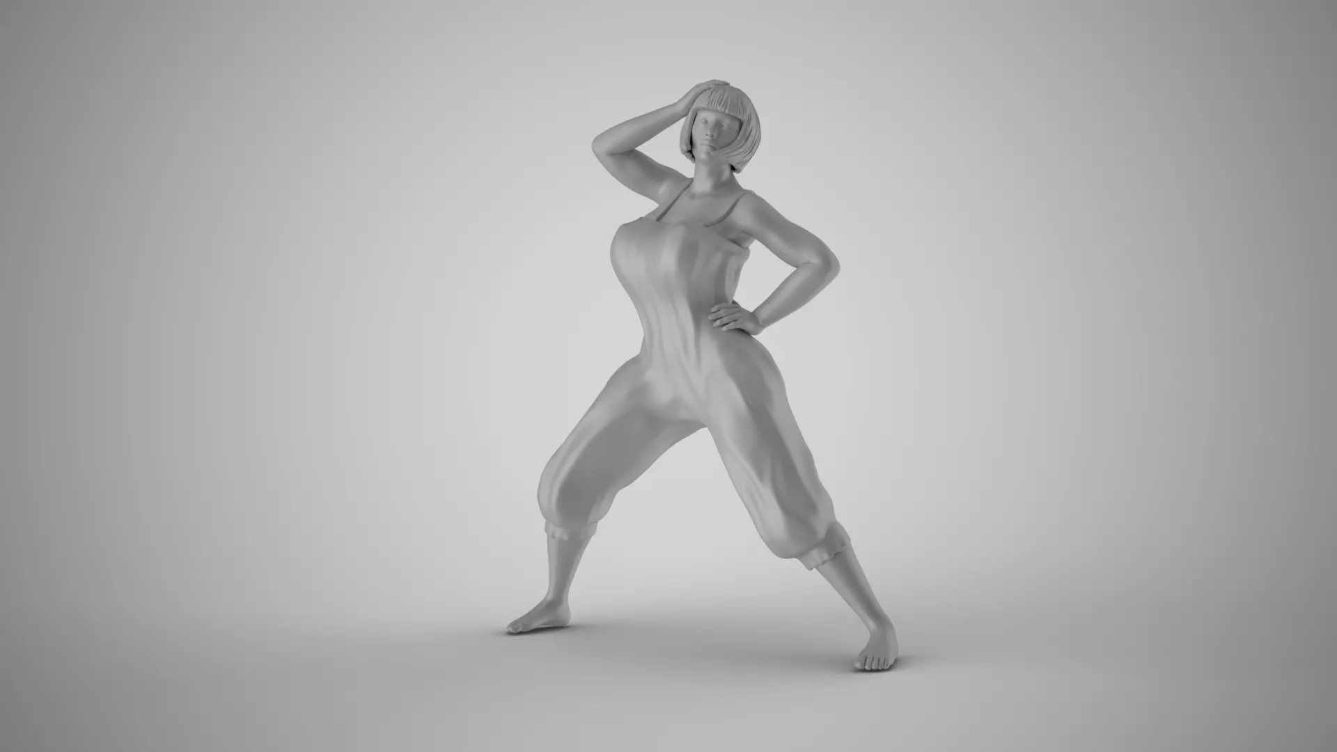 Female Purpose Frame Pose 3D print model_1