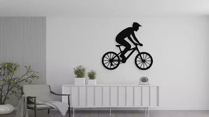 Cyclist Wall Decor Art