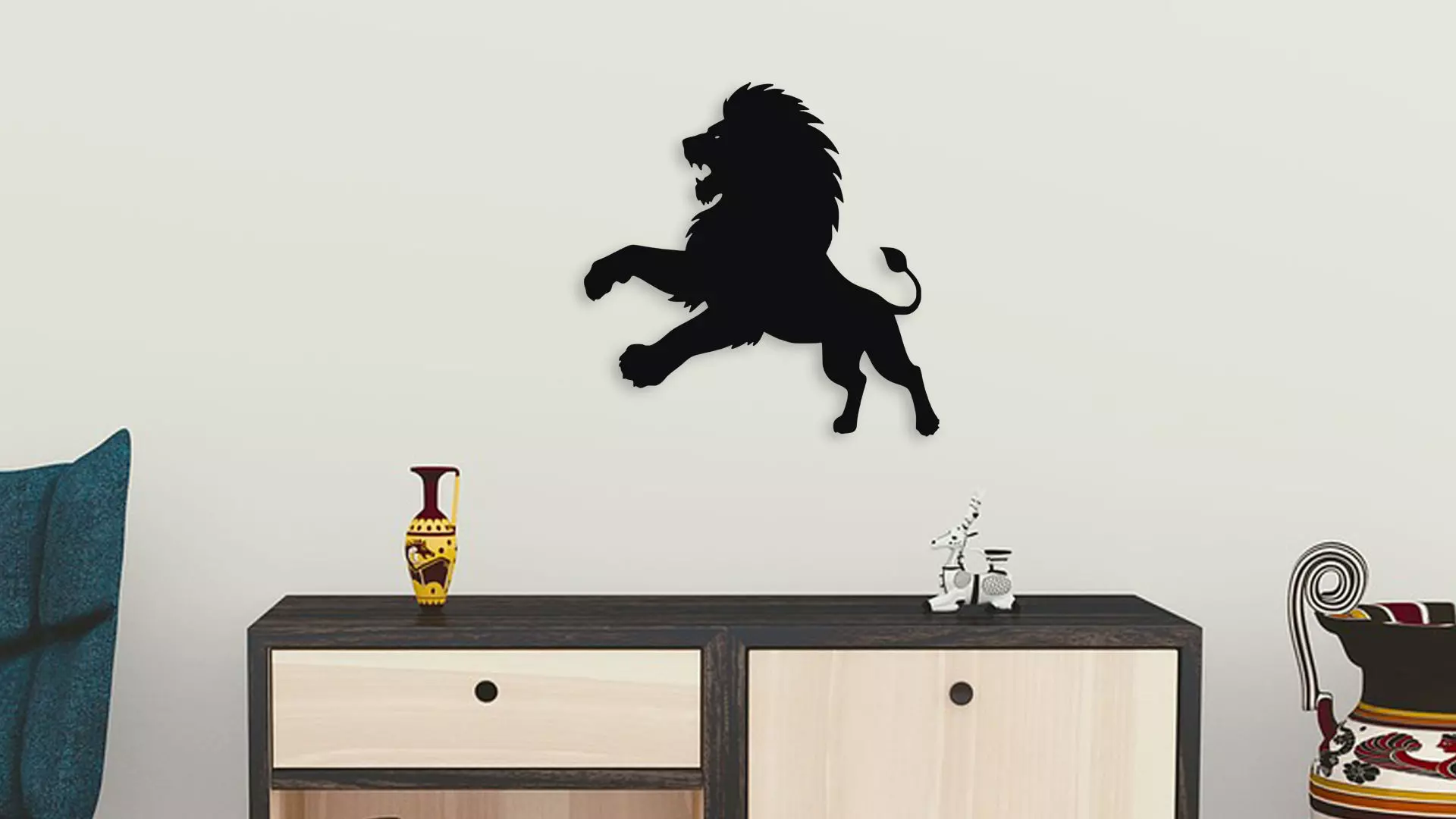 Roaring Lion Wall Decor 3D model_4