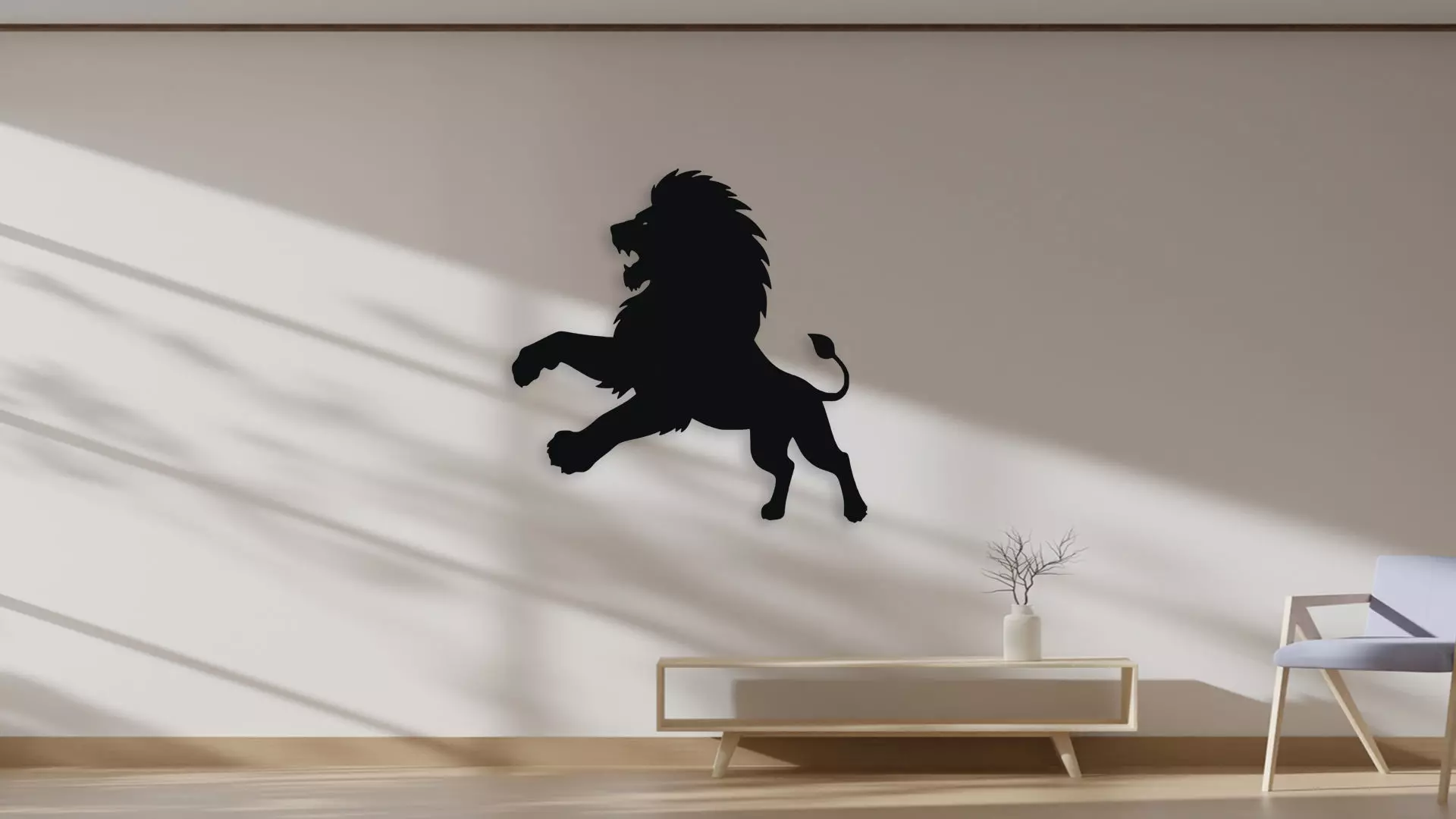 Roaring Lion Wall Decor 3D model_0