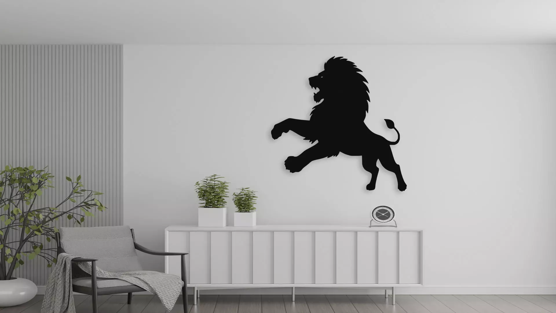 Roaring Lion Wall Decor 3D model_1