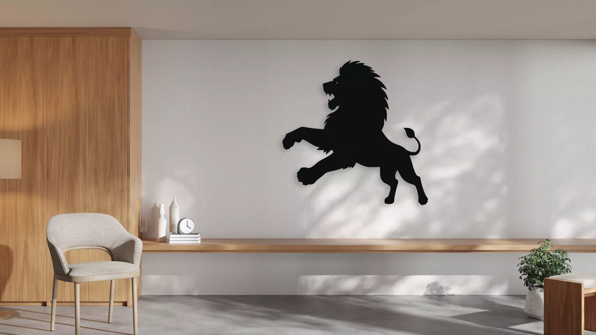 Roaring Lion Wall Decor 3D model_2