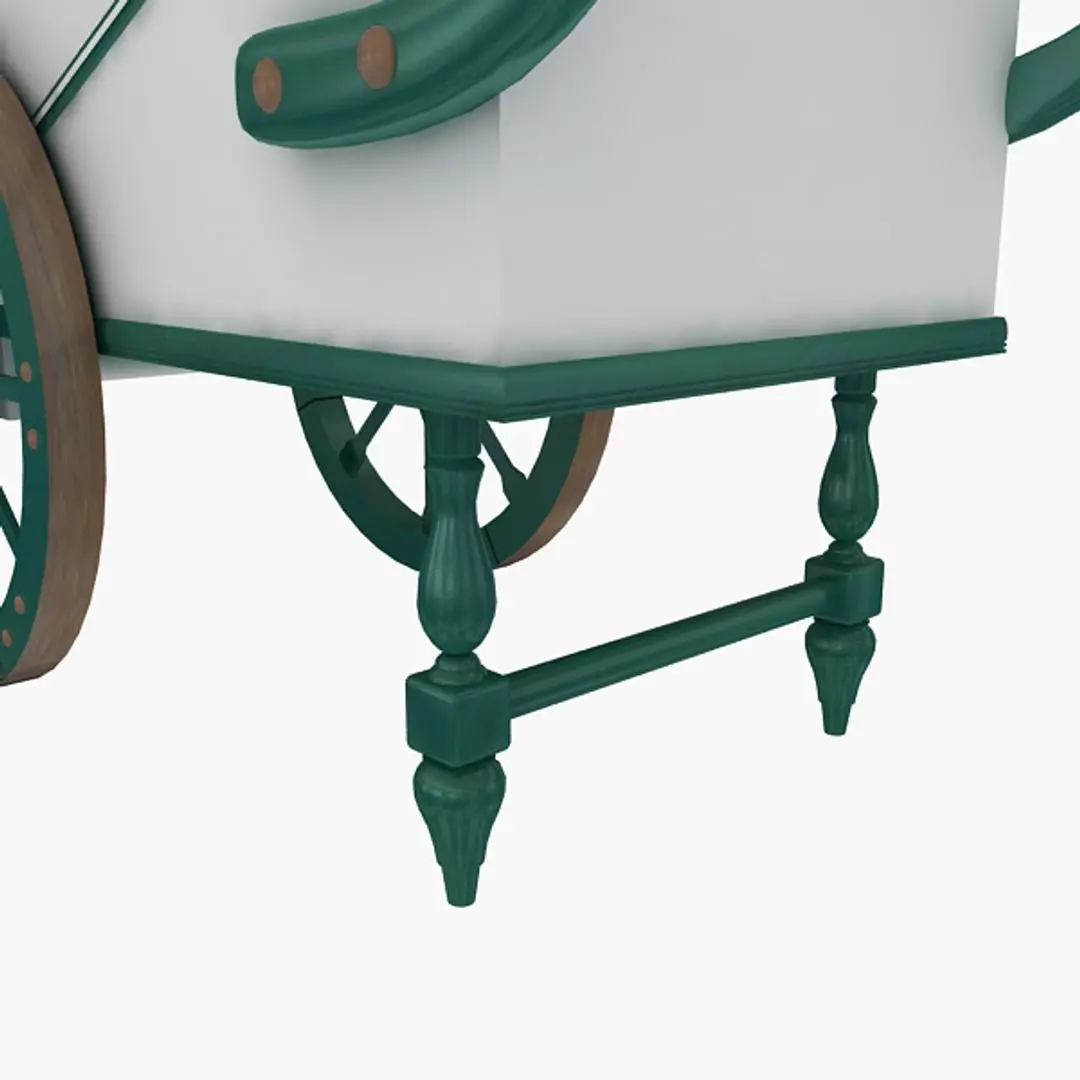 Old Ice Cream Cart Low-poly 3D model_5