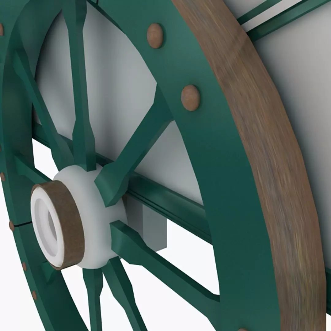 Old Ice Cream Cart Low-poly 3D model_4