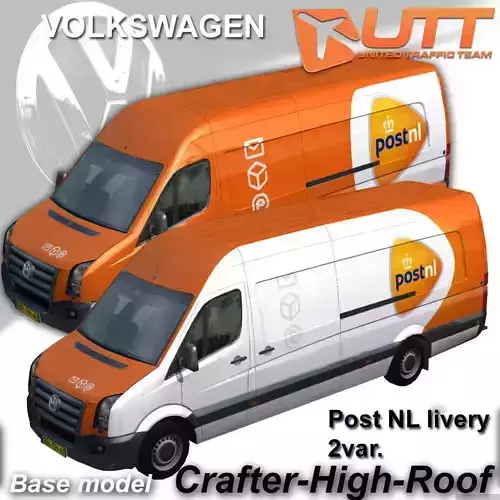 Volkswagen Crafter Van Post NL Low-poly 3D model