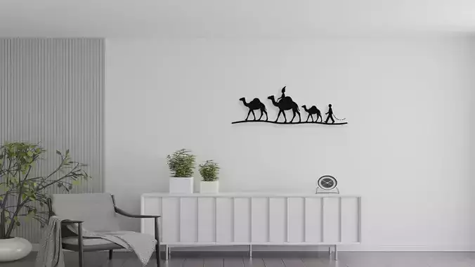 Camel Caravan Wall Decor Art