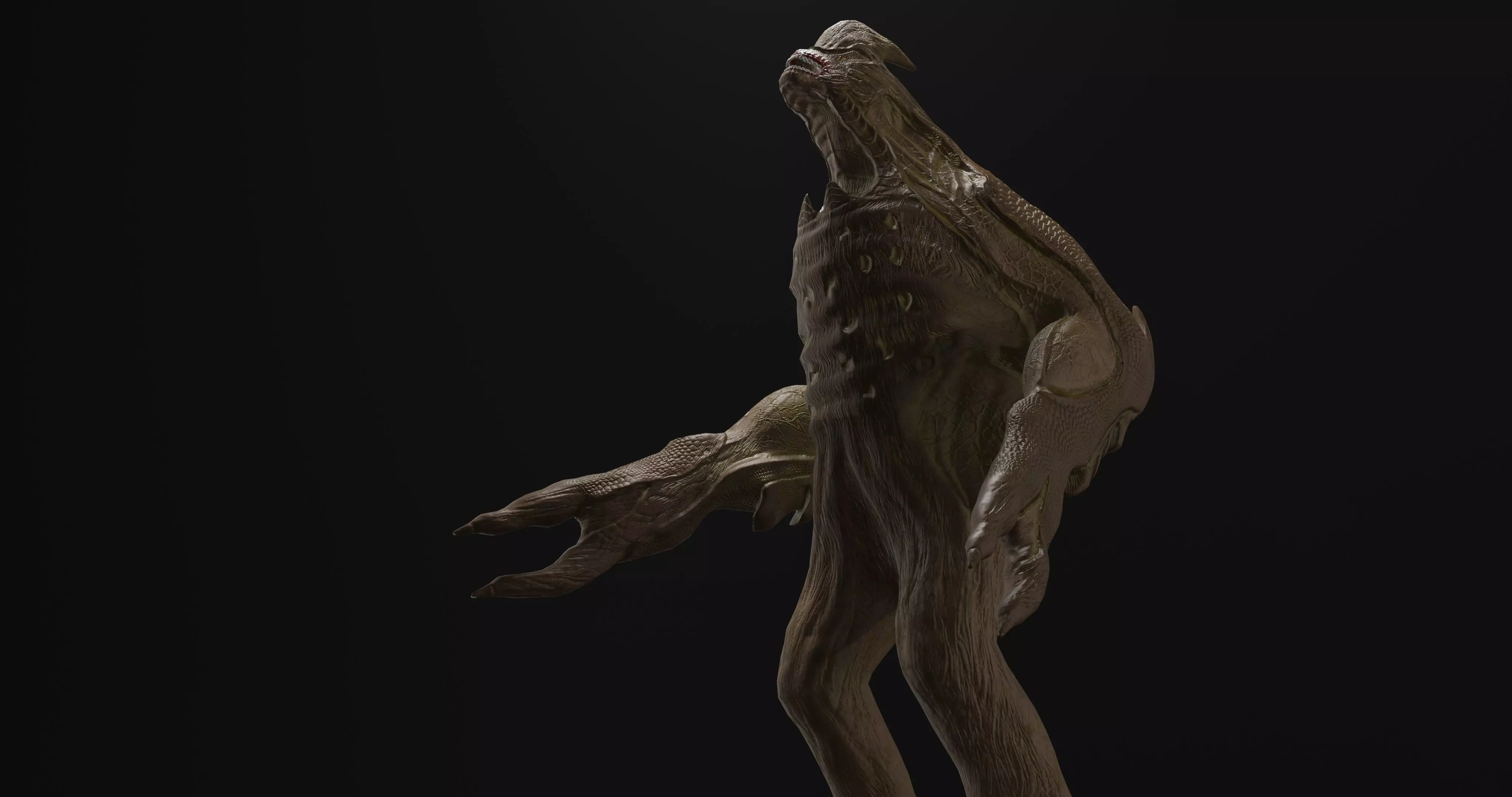 Warrier monster Low-poly 3D model_5