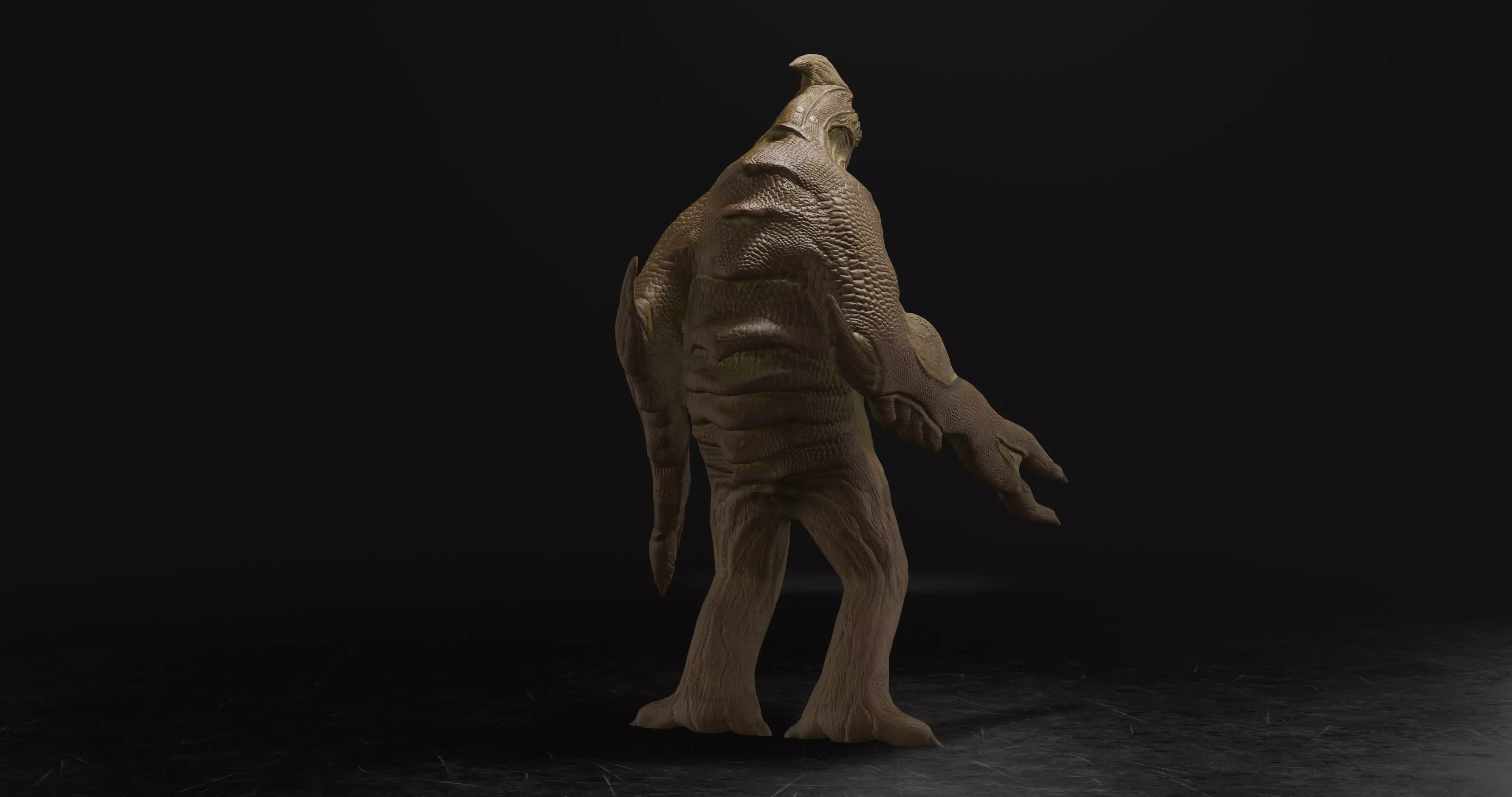 Warrier monster Low-poly 3D model_8