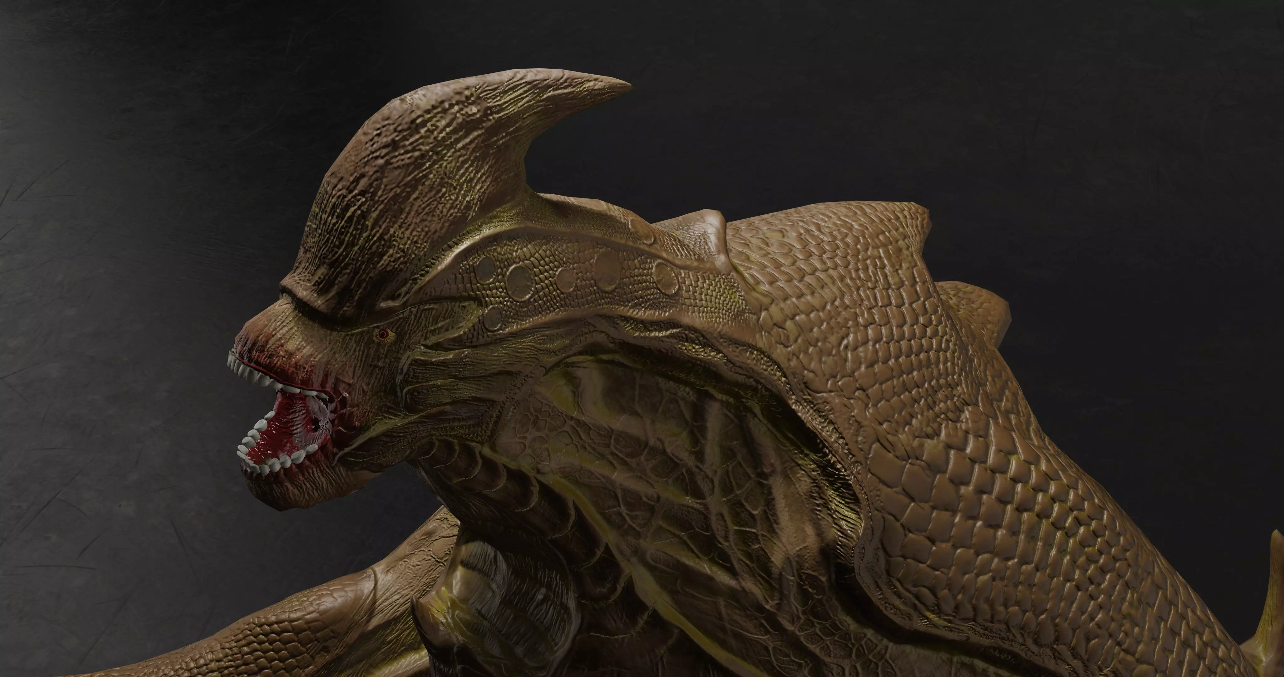 Warrier monster Low-poly 3D model_3