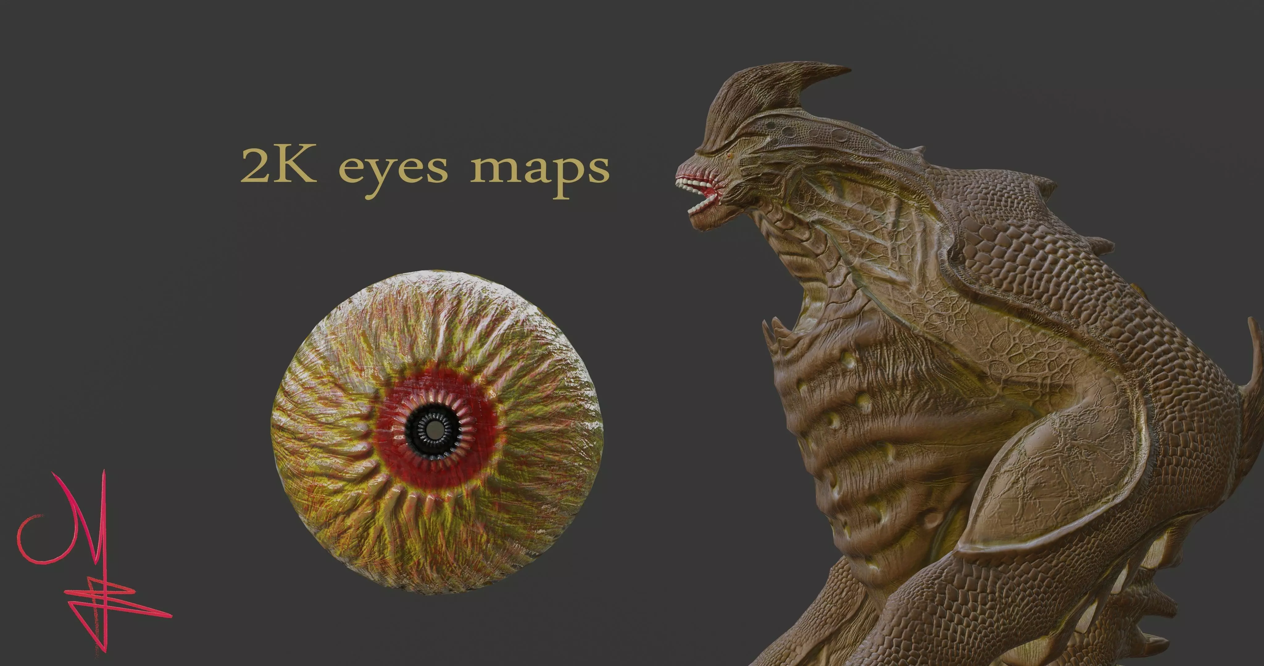 Warrier monster Low-poly 3D model_14