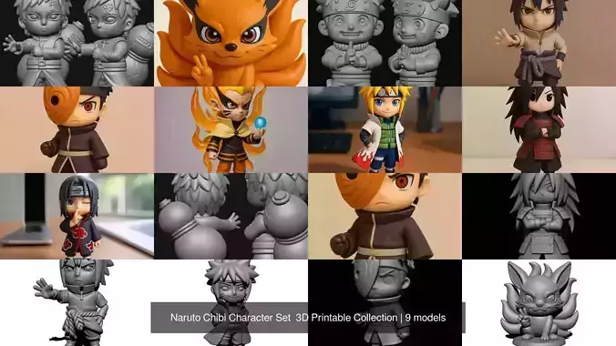 Naruto Chibi Character Set  3D Printable Collection