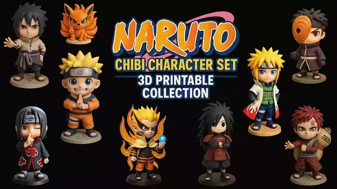 Naruto Chibi Character Set  3D Printable Collection 