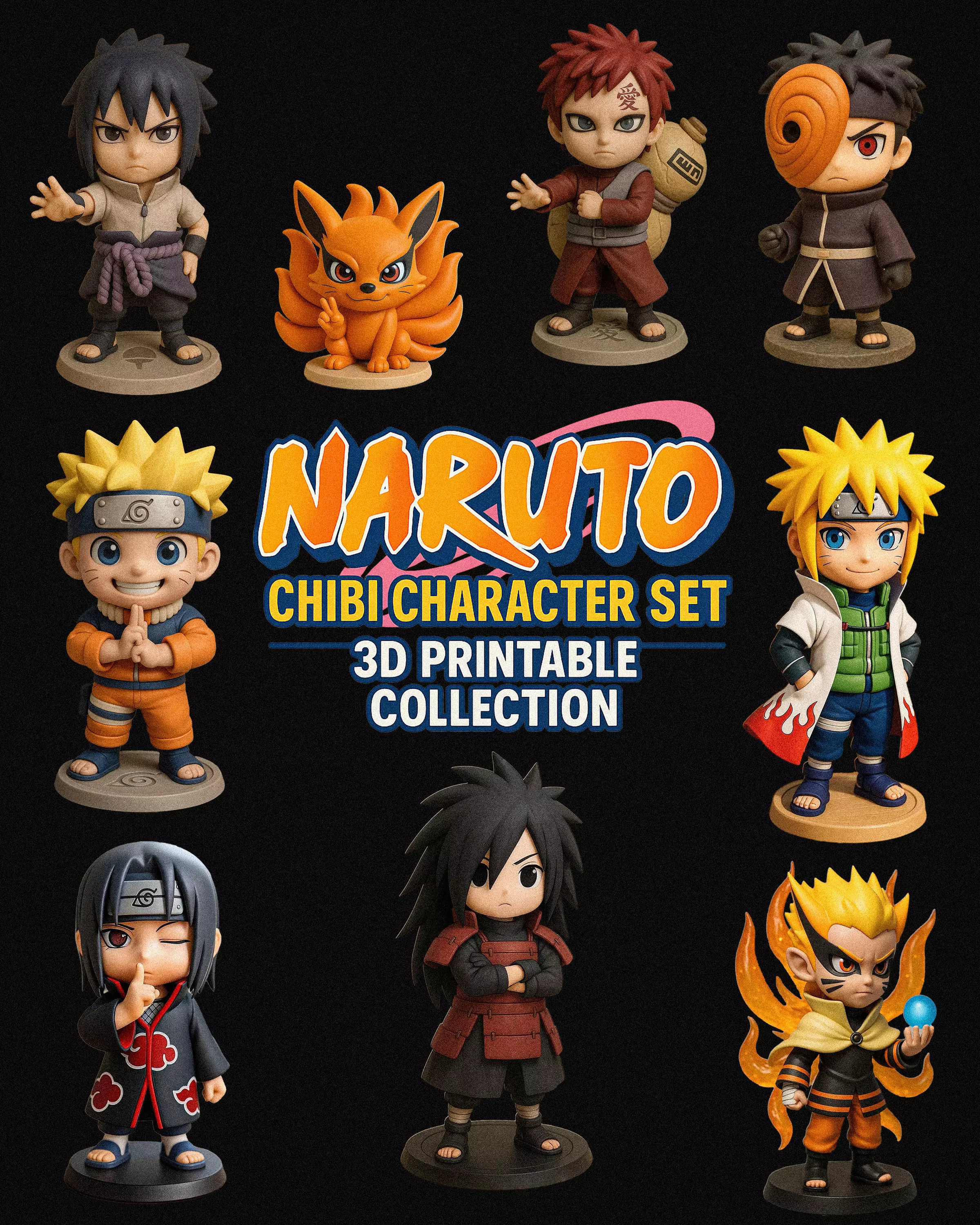 Naruto Chibi Character Set 3D Printable Collection _12