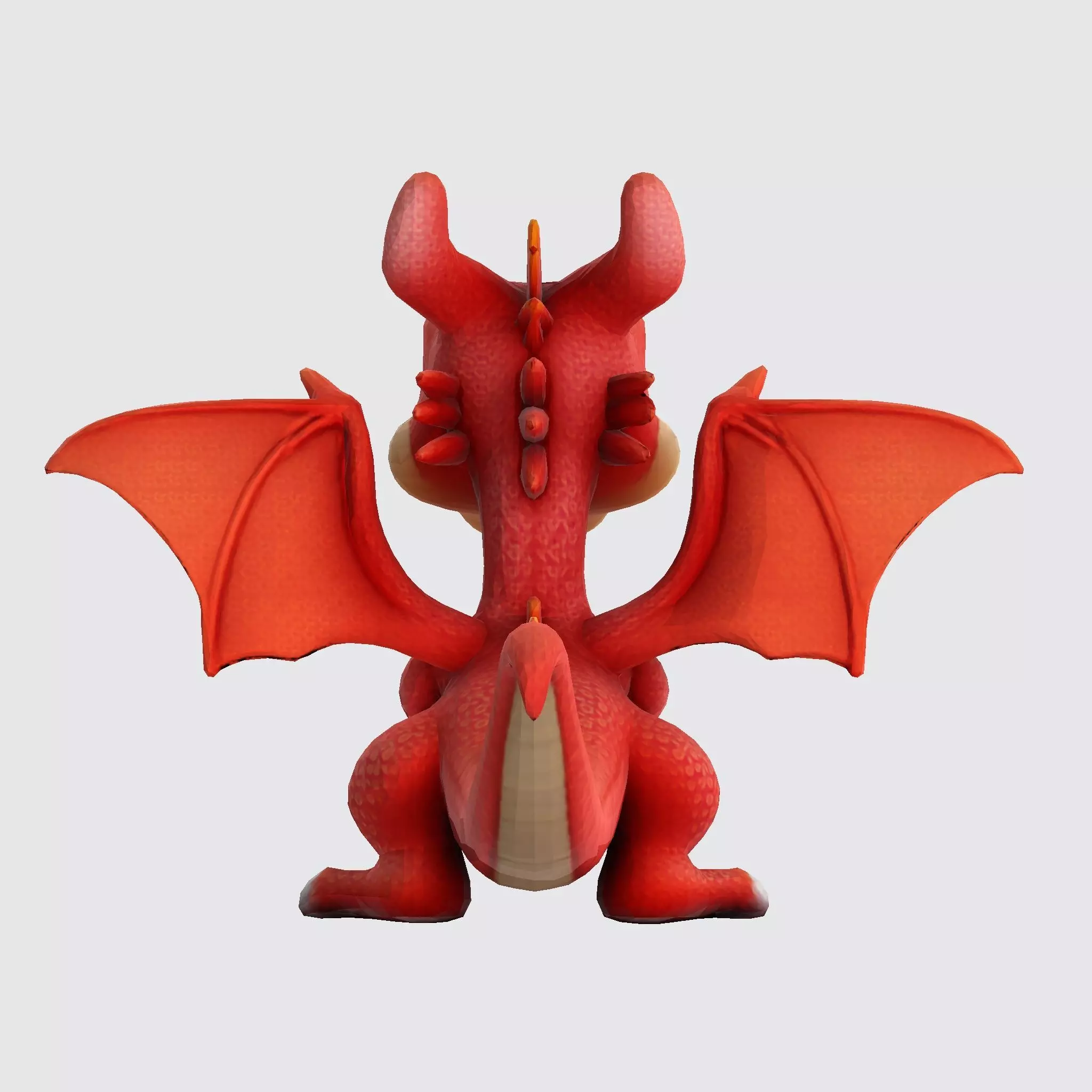 Adorable Orange Dragon 3D Model 3D model_8