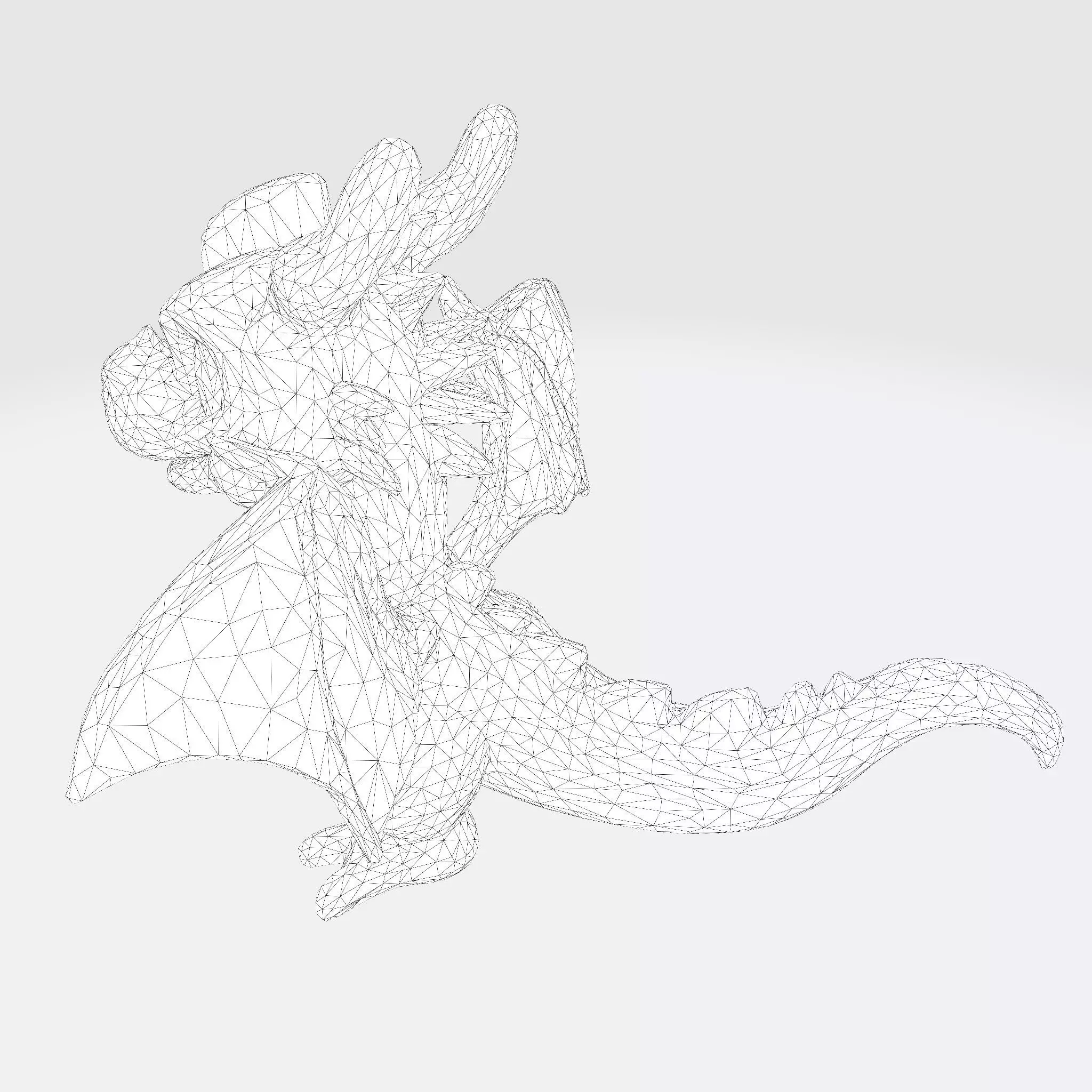 Adorable Orange Dragon 3D Model 3D model_3