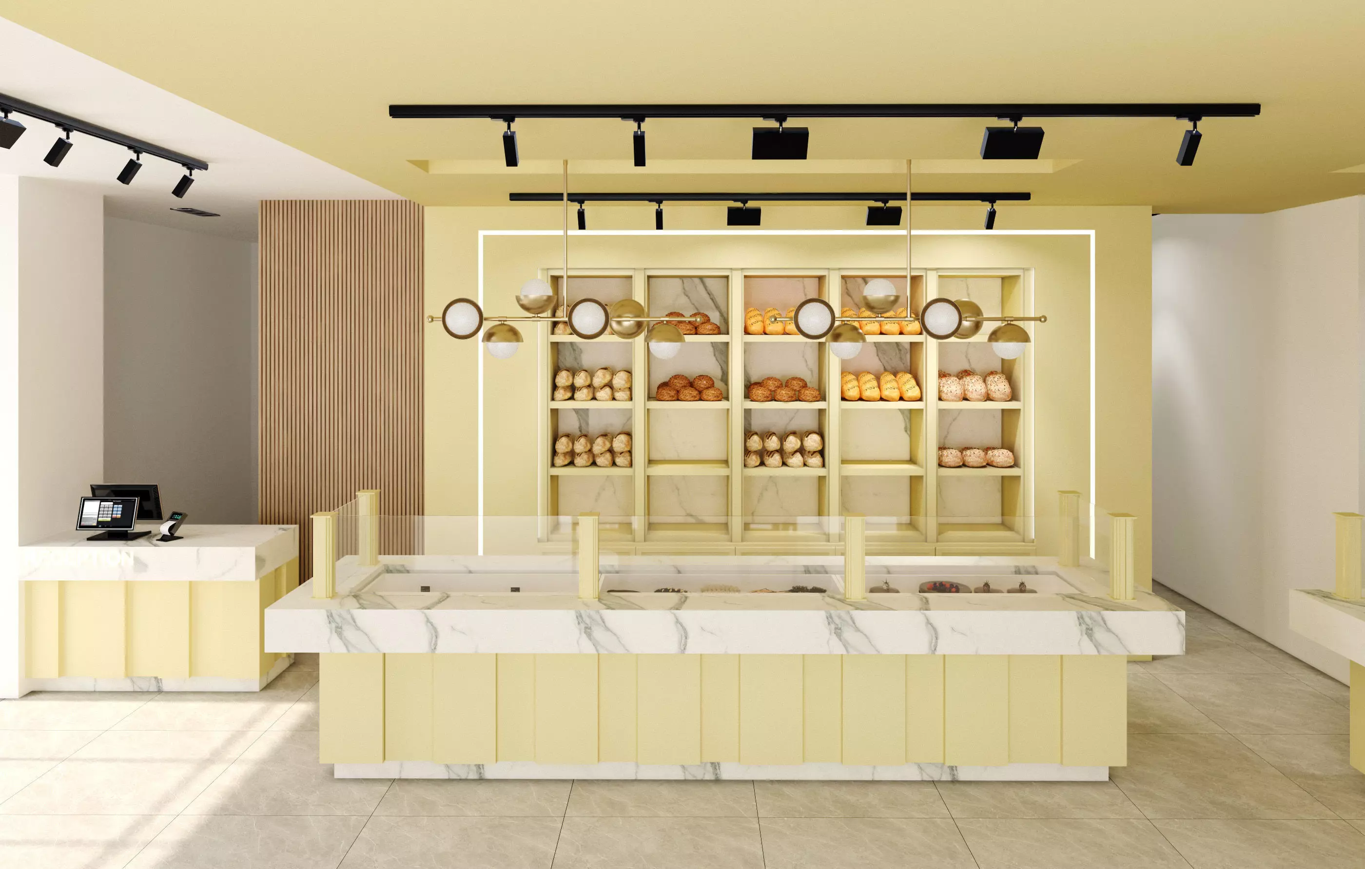 Modern Coffee Shop and Bakery 3D Interior Low-poly 3D model_4