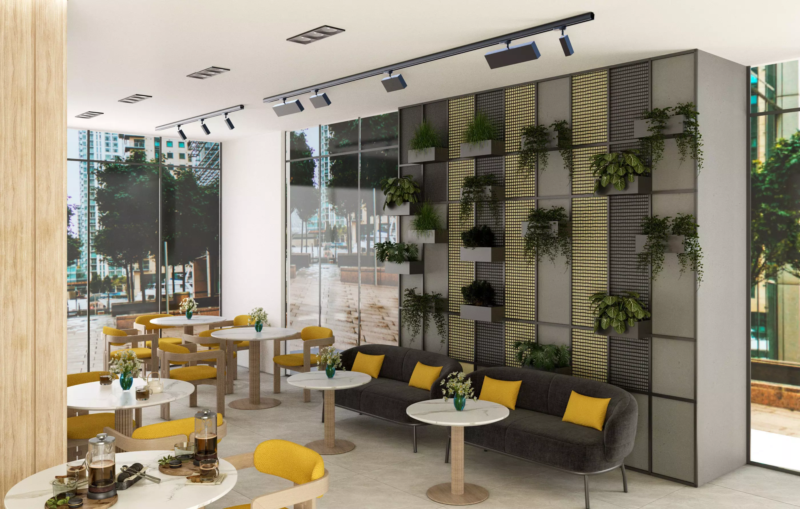 Modern Coffee Shop and Bakery 3D Interior Low-poly 3D model_3