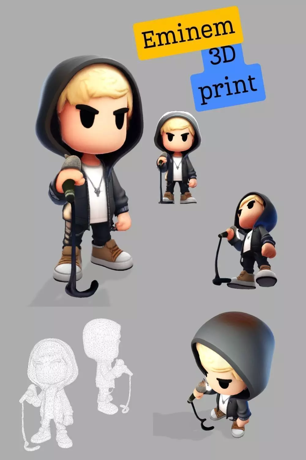 The 3D Cute Creatures Collection 18 Print Game Asset Bundle _46