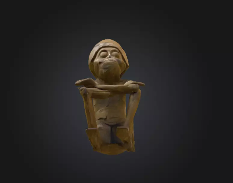 Skull Shaman Statue  Low-poly 3D model_10