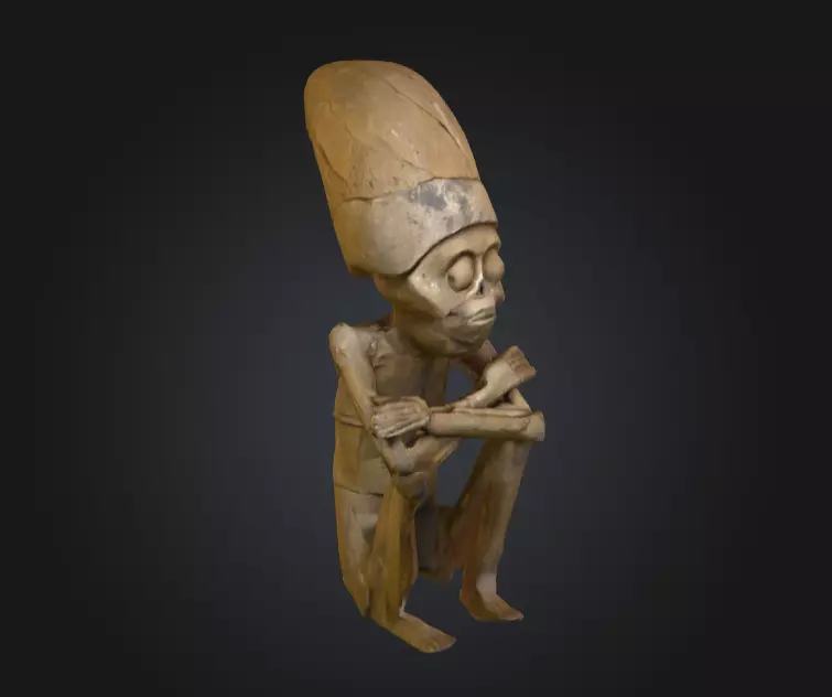 Skull Shaman Statue  Low-poly 3D model_2