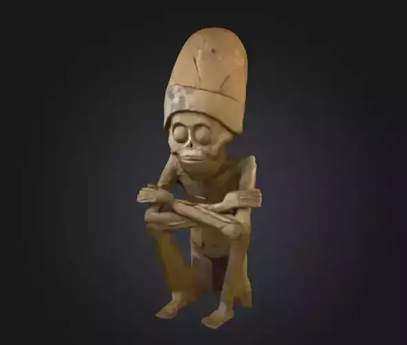 Skull Shaman Statue  Low-poly 3D model