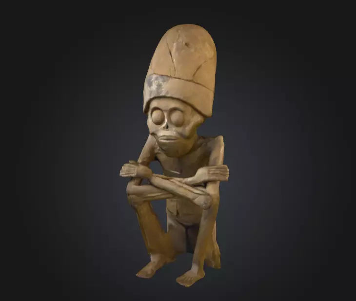 Skull Shaman Statue  Low-poly 3D model_0