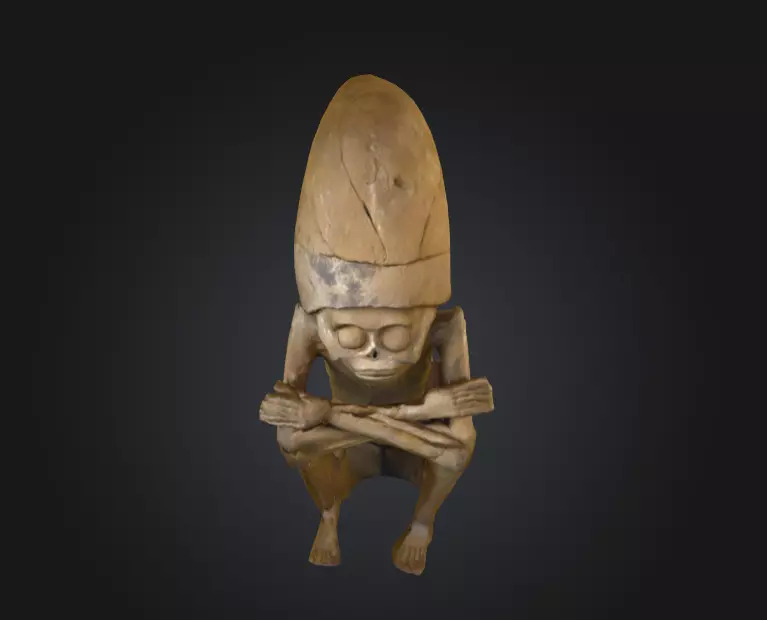 Skull Shaman Statue  Low-poly 3D model_7