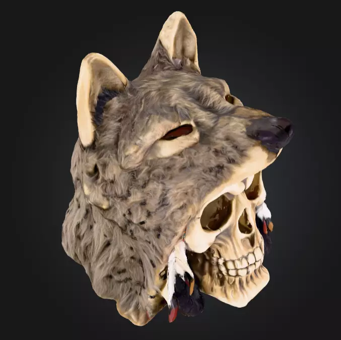Wolf Spirit Skull Low-poly 3D model_10
