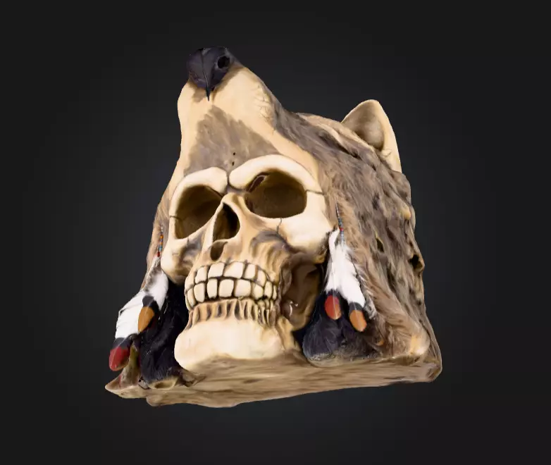 Wolf Spirit Skull Low-poly 3D model_13
