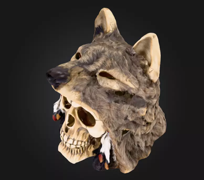 Wolf Spirit Skull Low-poly 3D model_9