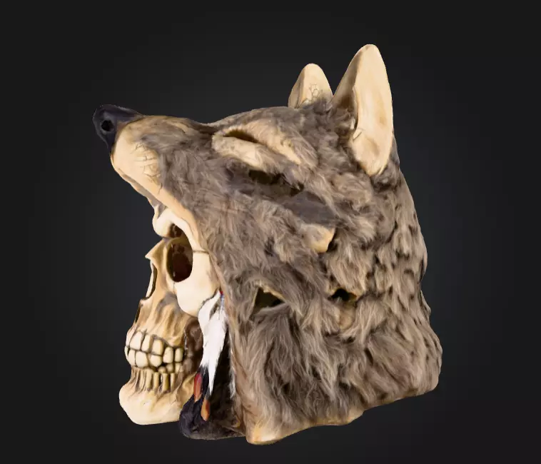 Wolf Spirit Skull Low-poly 3D model_6