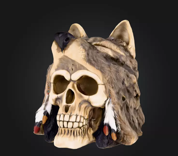 Wolf Spirit Skull Low-poly 3D model_7