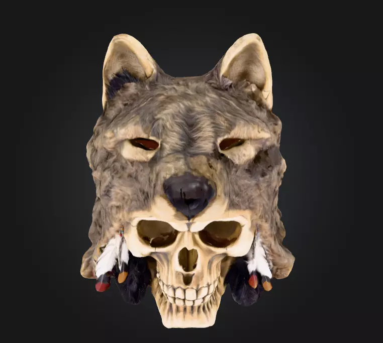 Wolf Spirit Skull Low-poly 3D model_8