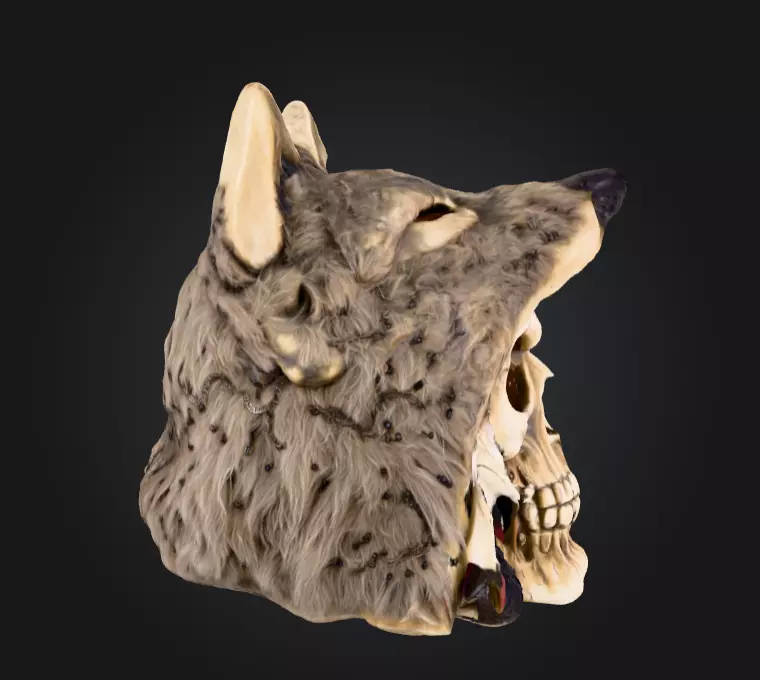 Wolf Spirit Skull Low-poly 3D model_2