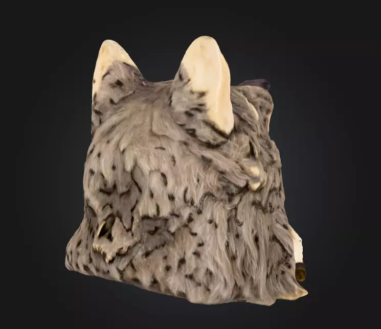 Wolf Spirit Skull Low-poly 3D model_3