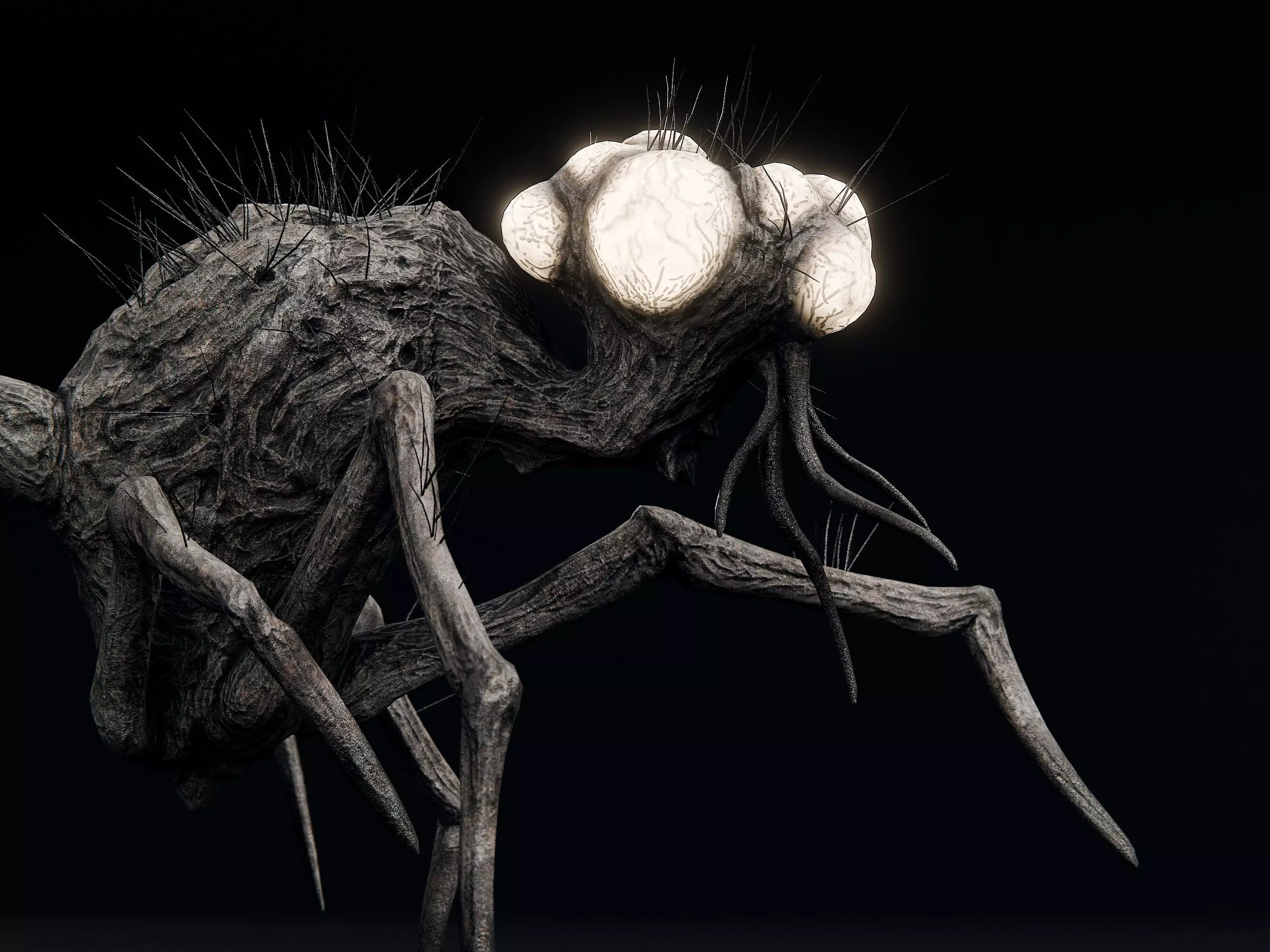 Monster Creature - Lamp Head Low-poly 3D model_6