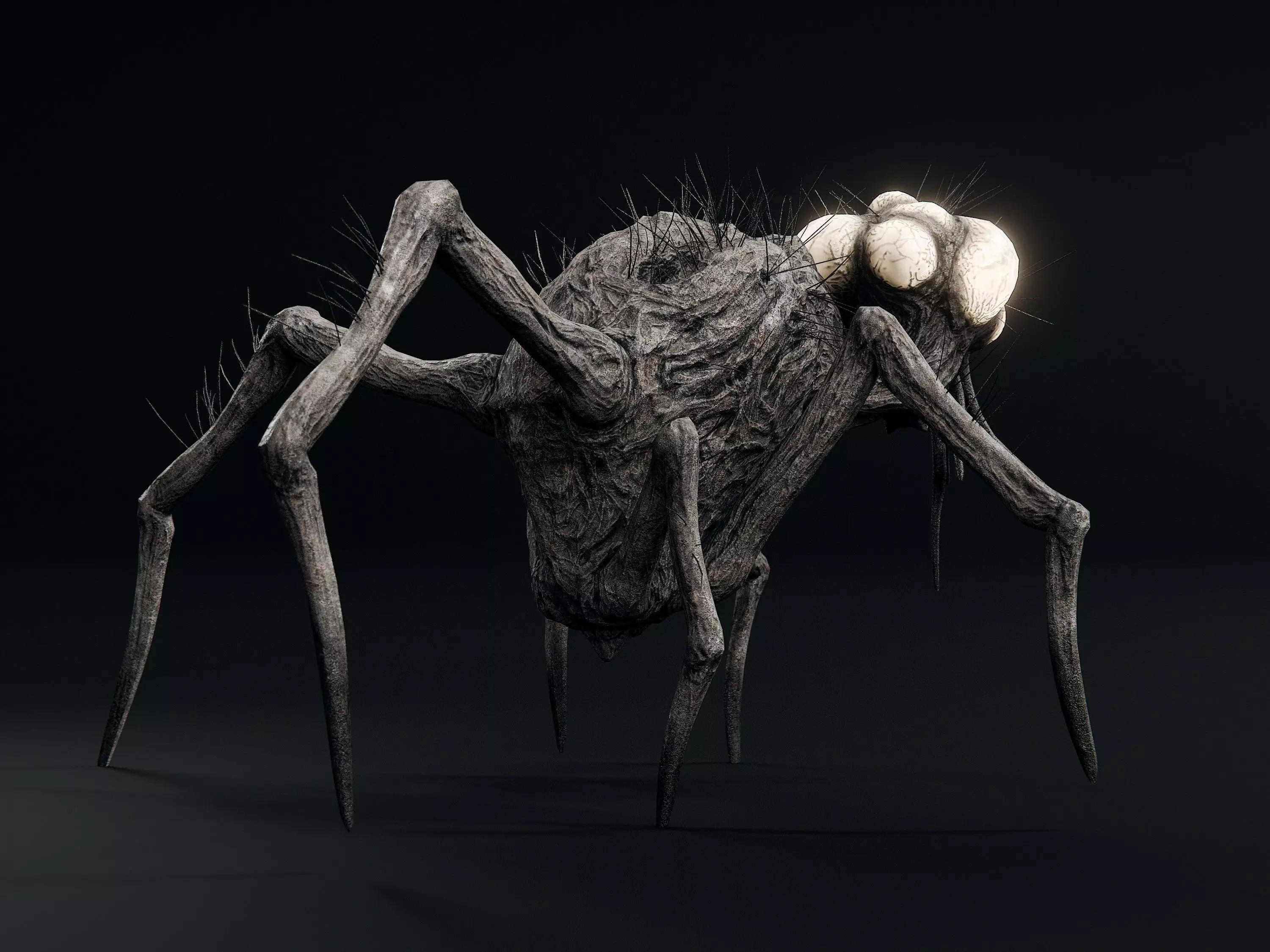 Monster Creature - Lamp Head Low-poly 3D model_5