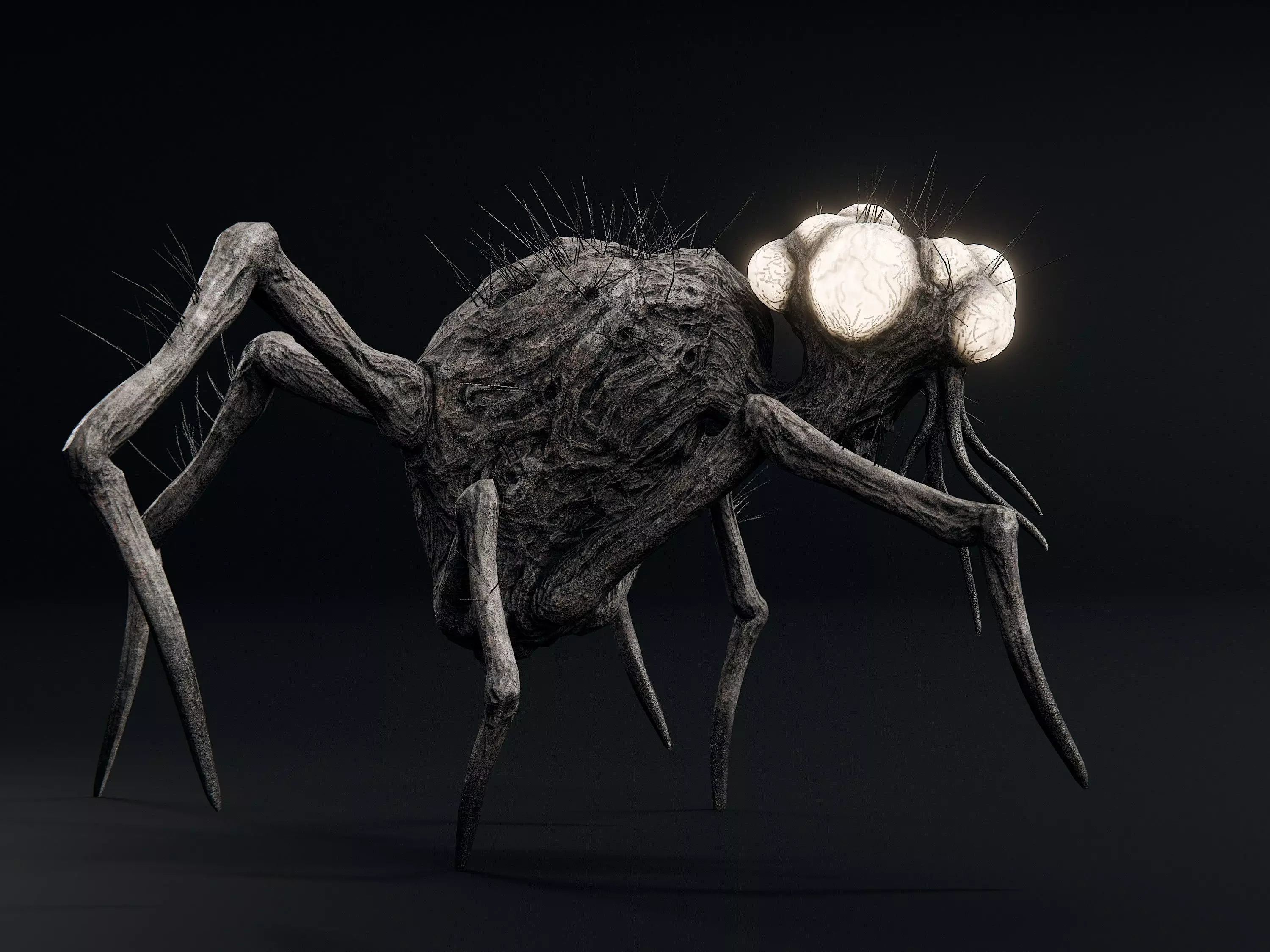 Monster Creature - Lamp Head Low-poly 3D model_7