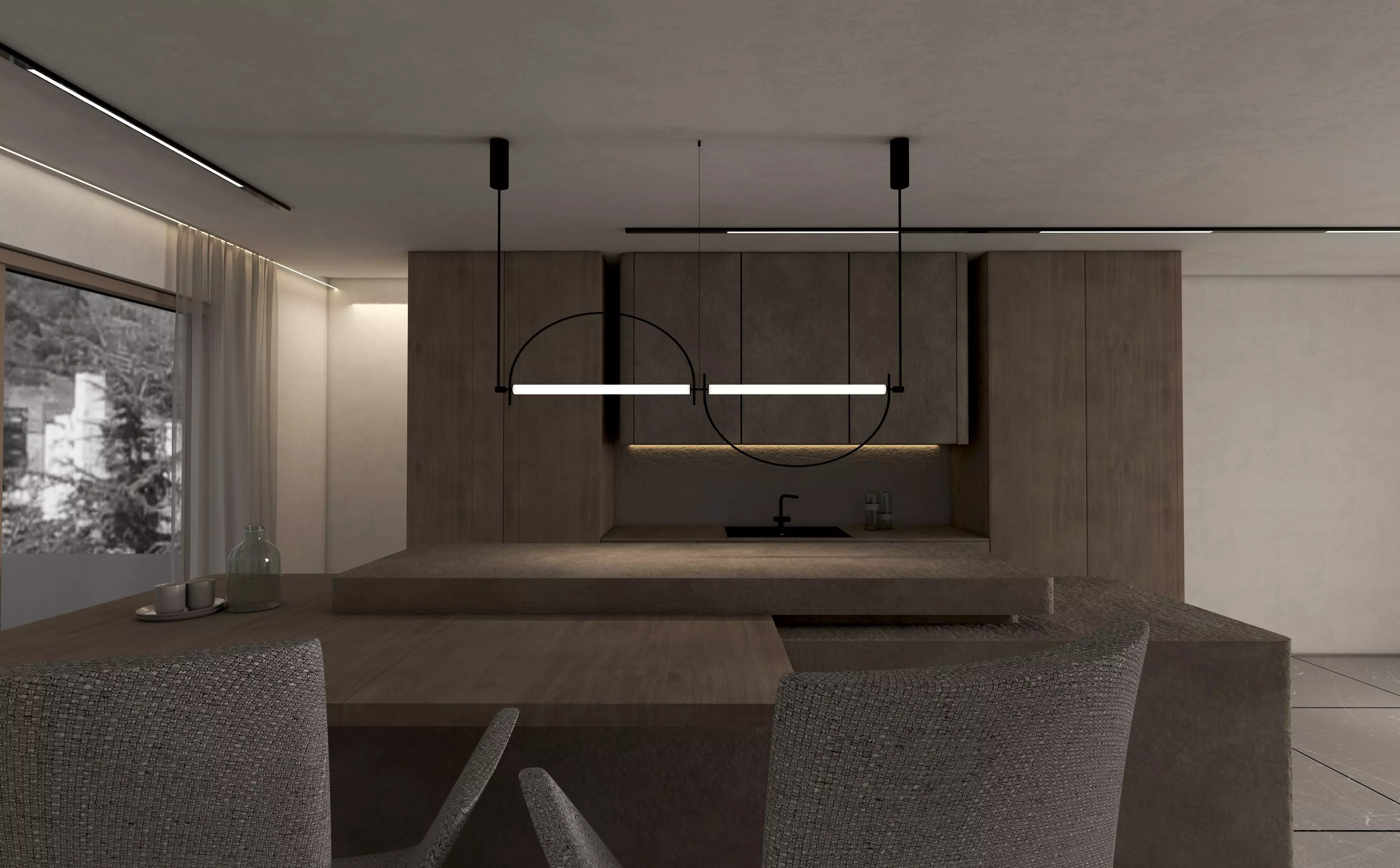 Modern kitchen 01 Low-poly 3D model_1