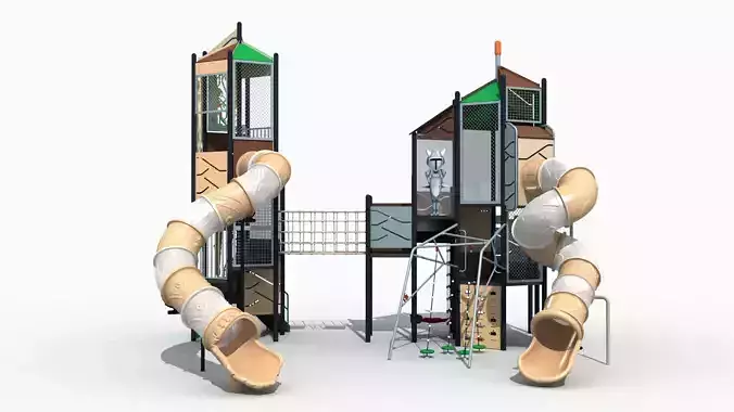 Outdoor slide climbing amusement equipment combination